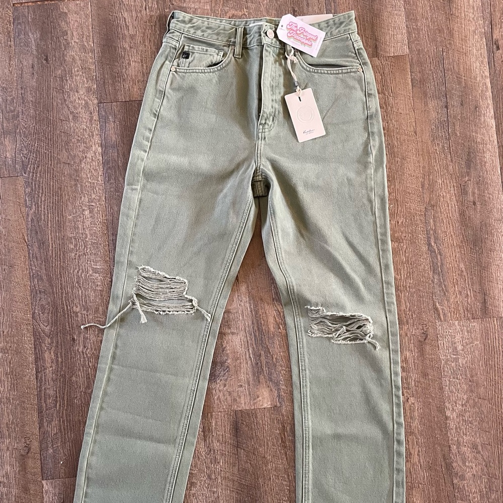 Women’s green jeans